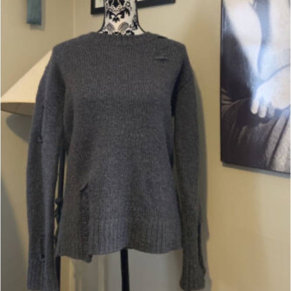 Philanthropy grey ripped sweater